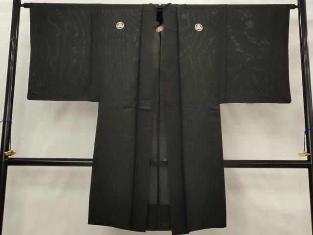 平和屋着物▽男性 黒紋付 羽織 スリーシーズン 春夏秋 塵除け 正絹 逸品 AABJ5178st|平和屋