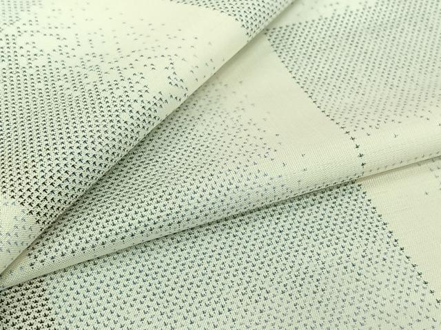 平和屋着物▽本場大島紬　白大島　単衣　9マルキ　幾何学文様　正絹　逸品　AABJ8307jh｜平和屋