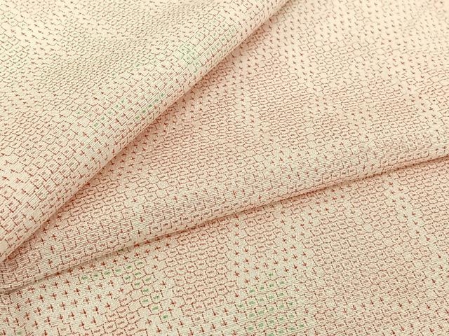 平和屋着物▽本塩沢　単衣　110亀甲　幾何学文様　松坂屋扱い　正絹　逸品　AABJ8308jh｜平和屋
