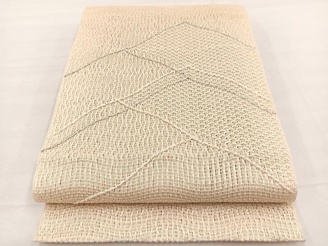 平和屋着物＊夏物　八寸名古屋帯　変わり菱文　銀糸　正絹　逸品　BAAX7608hv｜平和屋 12,922円