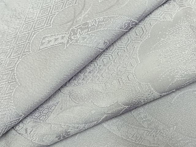 平和屋着物●上質な色無地　雲取り熨斗地紋　暁鼠色　正絹　逸品　未使用　AABJ4377fy｜平和屋