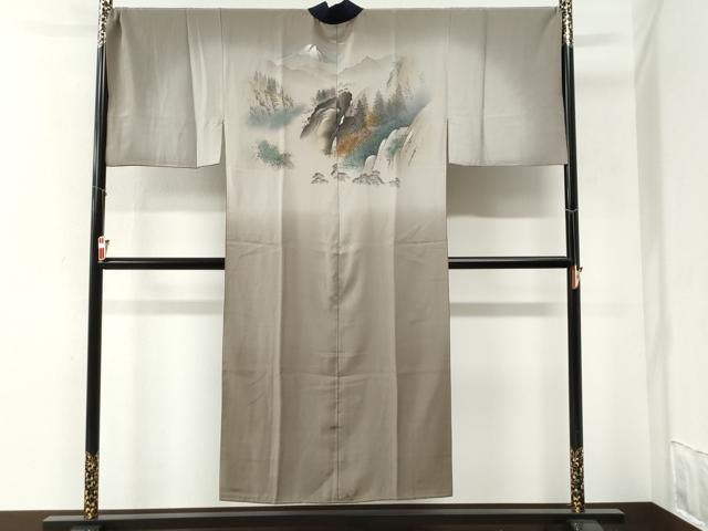 平和屋着物●男性　長襦袢　袷　手描き　遠山風景文　暈し染め　金彩　キングサイズ　正絹　逸品　CABI2063yc｜平和屋 11,076円