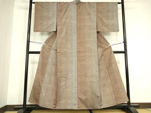 平和屋着物▽上質な紬 単衣 間道 正絹 逸品 DABG0701az|平和屋