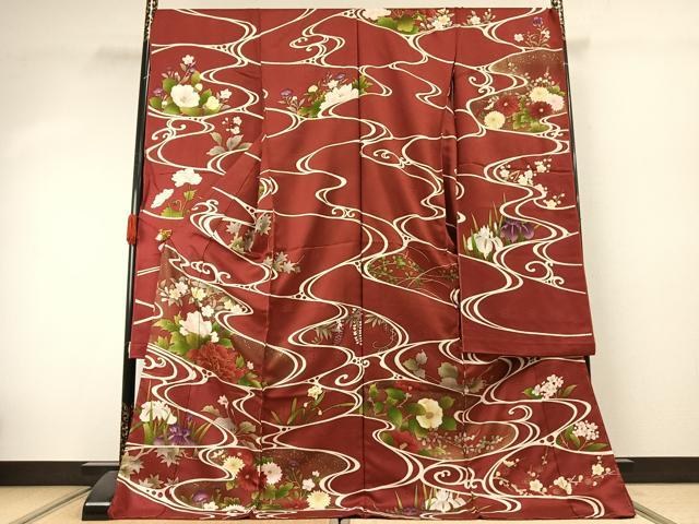 平和屋着物●豪華振袖 駒刺繍 草花文 金彩 上代28万円 仮絵羽 逸品 未使用 AABJ4203fy|平和屋