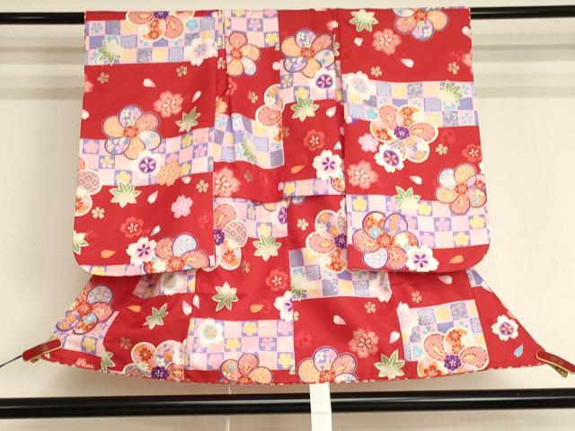 平和屋着物[]七五三　女の子　３歳　祝着　三つ身　舞花文　金彩　AABJ5268ja｜平和屋