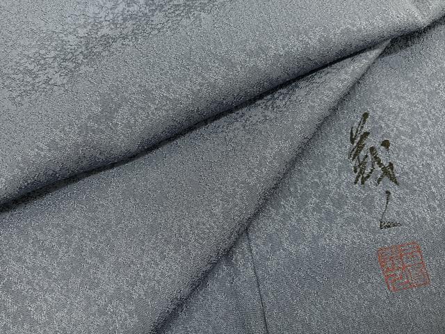 平和屋着物●上質な色無地　作家物　薄鼠色　正絹　逸品　未使用　BAAX2835hv｜平和屋