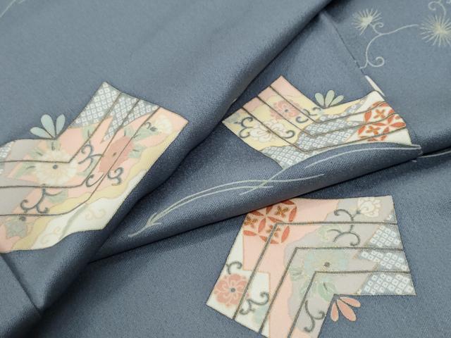 平和屋着物●上質な小紋 吉祥花唐草文 金彩 正絹 逸品 CABI2027yc|平和屋