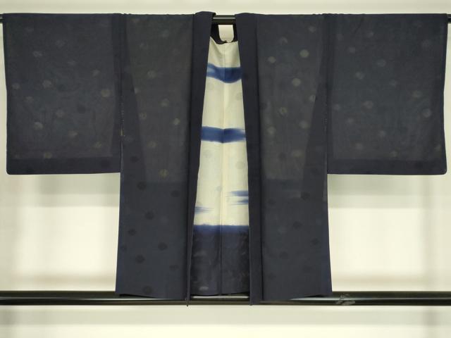 平和屋着物▽羽織　無双　紗袷　紗&times;絽　スリーシーズン　春夏秋　塵除け　霞丸文　正絹　逸品　DABG0666az｜平和屋