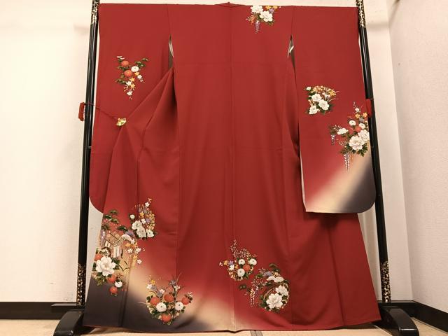平和屋着物●豪華振袖　御所車文　暈し染め　金彩　正絹　逸品　AABJ6282ph｜平和屋