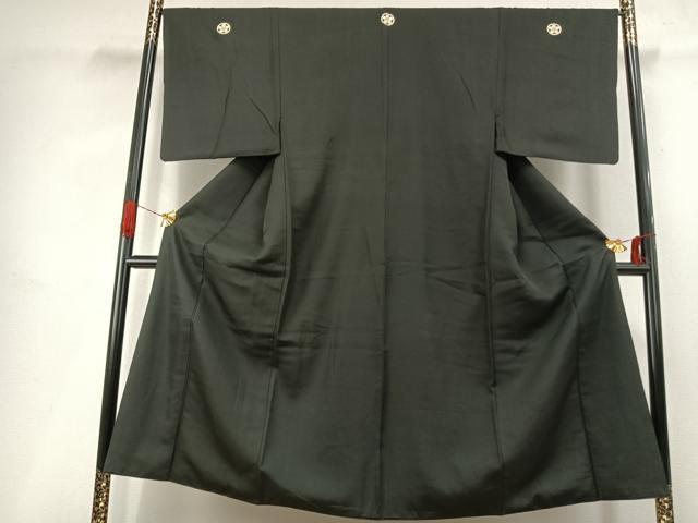 平和屋着物●男性　黒紋付　正絹　逸品　AABI9033fy｜平和屋