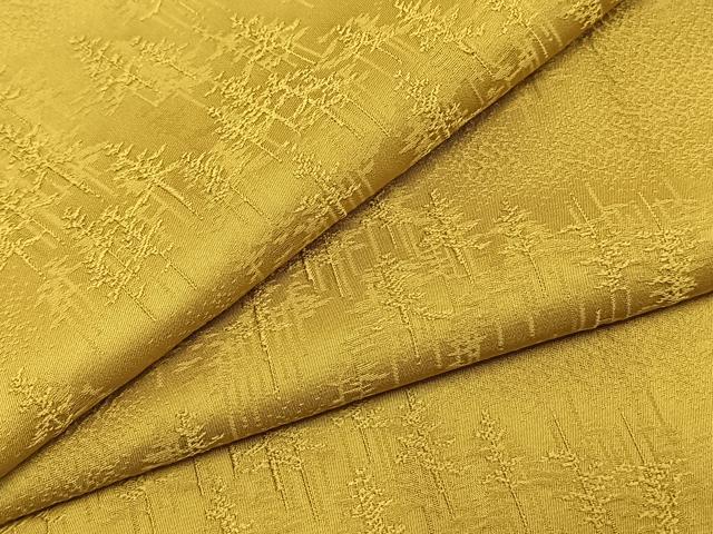 平和屋着物●上質な色無地　樹林地紋　芥子色　正絹　逸品　AABI9268fy｜平和屋