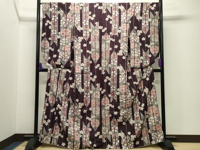 平和屋着物●小振袖 二尺袖 矢羽根花文 金彩 洗える着物 CABI0634gh|平和屋
