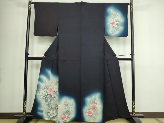 平和屋着物▽訪問着 単衣 草花文 暈し染め 正絹 逸品 DABG9775sf|平和屋