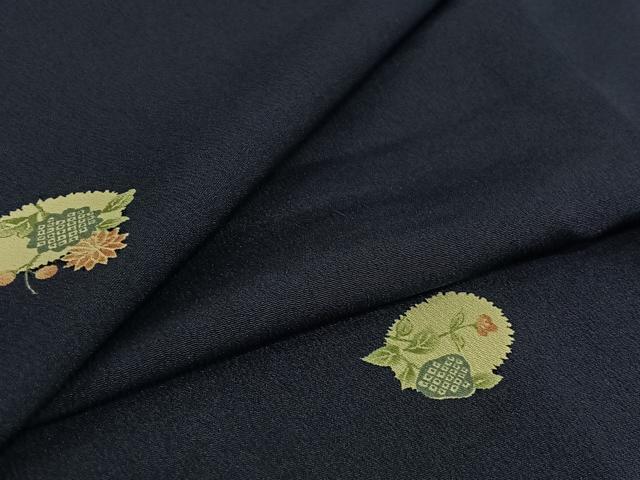 平和屋着物▽小紋　単衣　草花文　洗える着物　AABJ1719jh｜平和屋