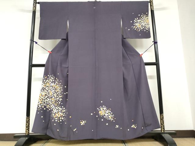 平和屋着物●訪問着　枝花文　金彩　正絹　逸品　DABI2090ud｜平和屋