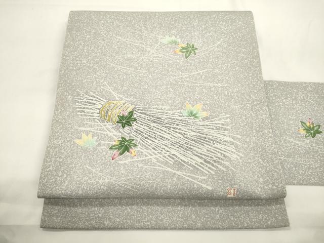平和屋着物●人間国宝・羽田登喜男 九寸名古屋帯 吹寄せ文 正絹 逸品 CABJ9546dy|平和屋
