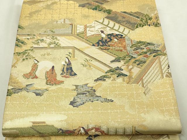 平和屋本店▼六通柄袋帯　源氏物語朝顔之帖　本金引箔五連作之伍　正絹　逸品　DABI1239sf｜平和屋 10,584円