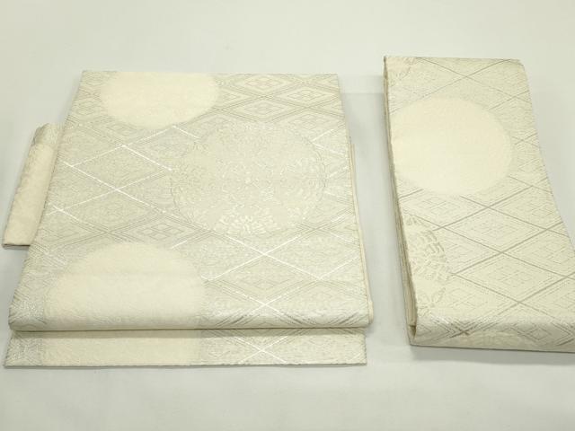 平和屋着物＊夏物　つけ帯　正倉院菱文　銀糸　正絹　逸品　CABJ9194rv｜平和屋 9,100円