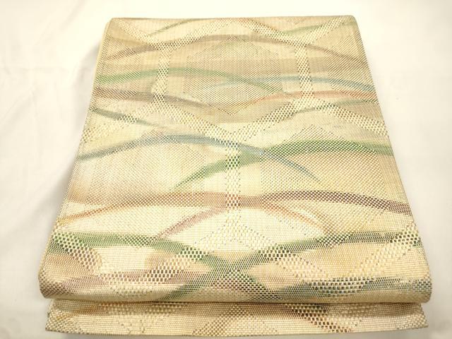 平和屋着物●六通柄袋帯 亀甲草木文 正絹 逸品 CABK8509dy|平和屋