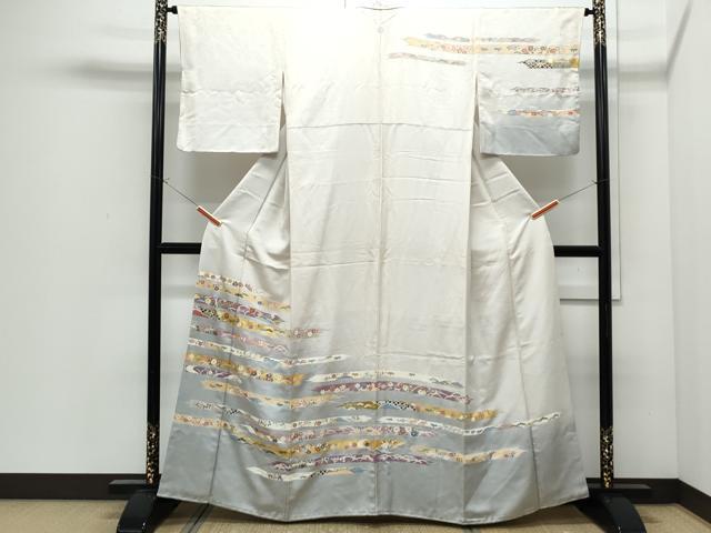 平和屋着物●訪問着　刺繍　熨斗花文　暈し染め　金彩　正絹　逸品　CABI1532th｜平和屋