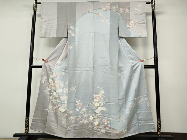 平和屋着物●訪問着　扇面草花文　金彩　正絹　逸品　CABI9606ut｜平和屋