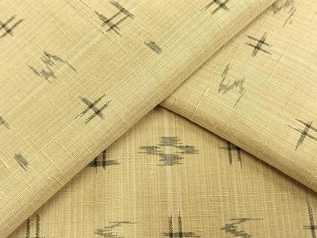 平和屋着物▽上質な紬 単衣 琉球絣文様 正絹 逸品 CAAV8918gh