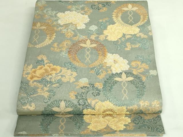 平和屋着物●極上　紋屋井関　御寮織　六通柄袋帯　花唐草　金銀糸　逸品　DZAB3913kh6｜平和屋