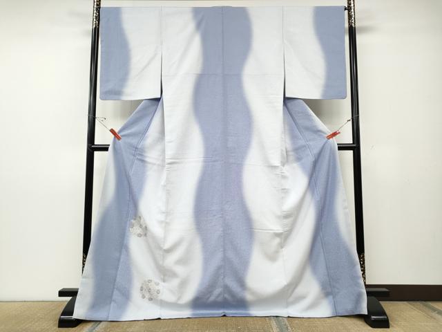 長閑やかさ屋御召しもの●色留短い訪問着 刺しゅう 正倉院花文 暈し染め やまと誂製 ロング丈 正絹 珠玉 CABD7515ut