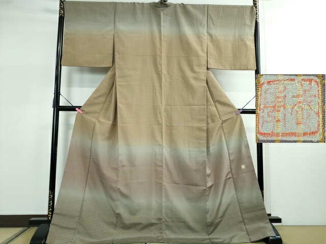 長閑やかさ屋中央局■限りない 言い慣わし作物士 曽根武勇 短い訪問着 御召しもの地 透かし彫り 暈し染め 珠玉 DZAA2243kh5