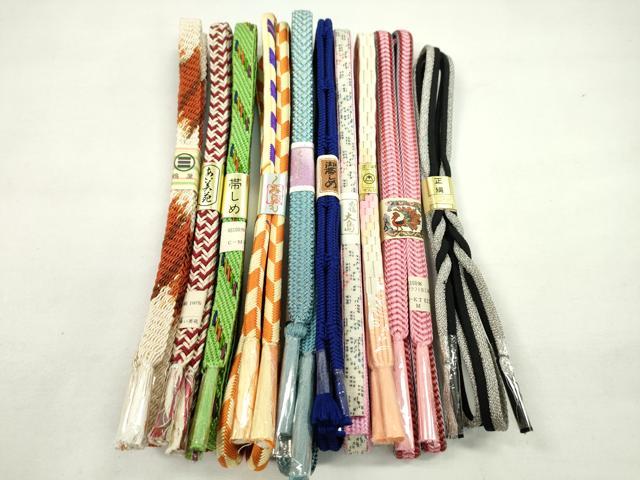 平和屋着物●和装小物 帯締め10本セット 奈良組 本場大島紬 金銀糸 逸品 未使用 CABF7293ju
