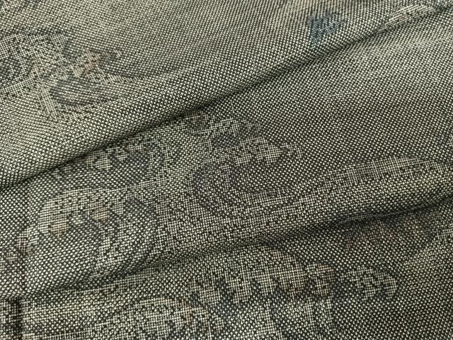 平和屋着物●本場大島紬　カタス9マルキ　立波文　正絹　逸品　未使用　AABF0454fy｜平和屋