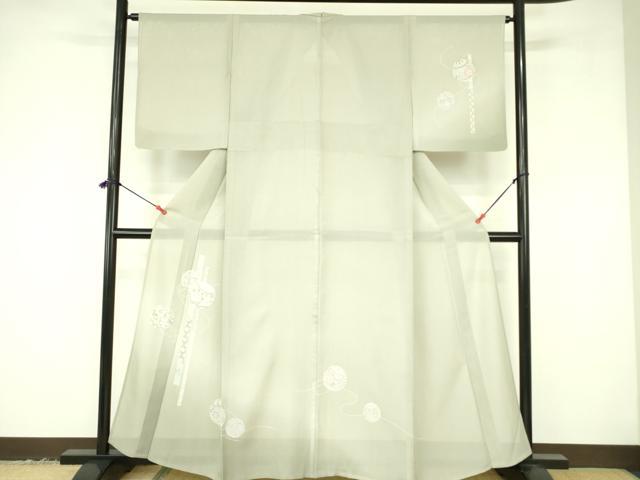 平和屋着物＊夏物 訪問着 絽 花鞠文 銀彩 正絹 逸品 DABF3466op｜平和屋