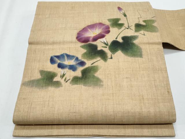 平和屋着物＊夏物 九寸名古屋帯 朝顔 麻 逸品 CABH8279fb｜平和屋