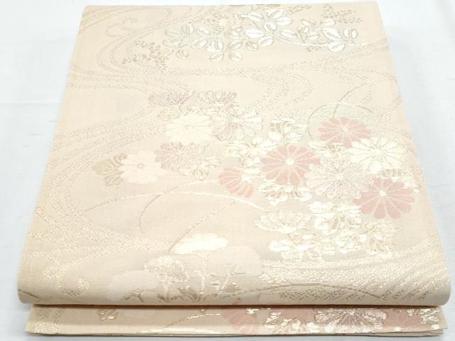 長閑やかさ屋お召しもの＊夏物 六通柄袋帯 秋草文 金糸 正絹 珠玉 CABH8230fb
