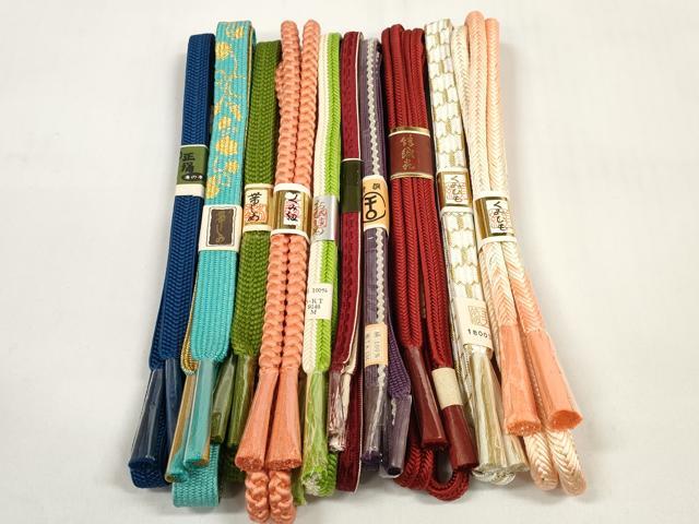 平和屋着物●和装小物 帯締め10本セット 高麗組 奈良組 冠組 亀甲組 金糸 逸品 未使用 DABC1218zzz