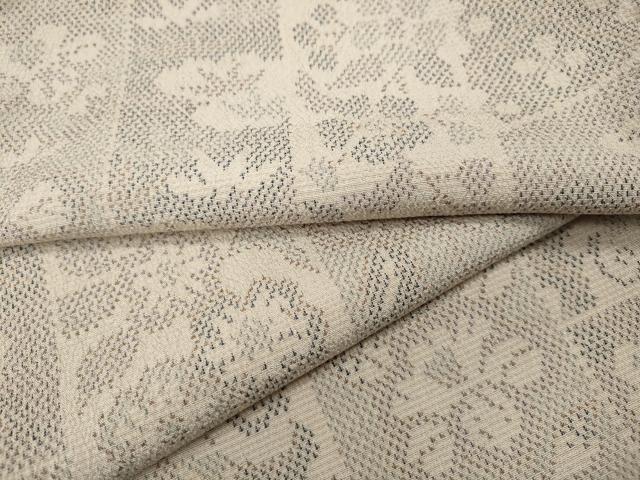 長閑やかさ屋御召しもの●本塩沢 吉祥花文 ロング丈 正絹 珠玉 CABF3342ut