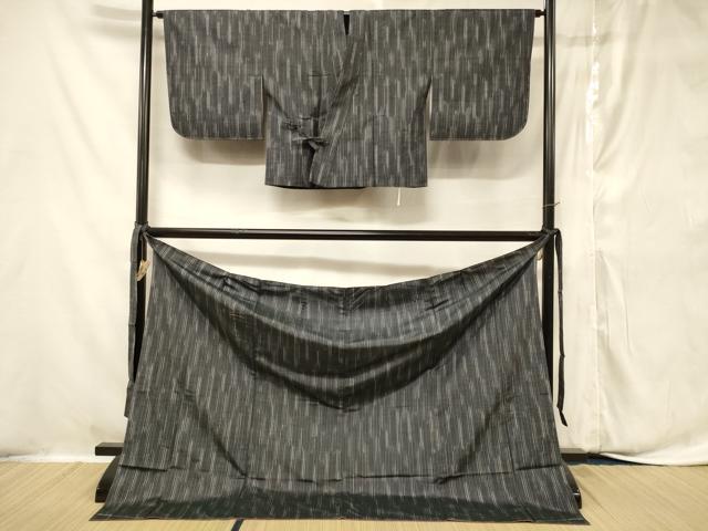 平和屋着物＃道中着 二部式 紬地 縞 正絹 逸品 未使用 CABF1423in
