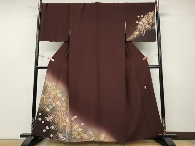 平和屋着物●越後十日町の一流染匠　桐屋・翠山工房　訪問着　絞り　舞花文　暈し染め　金彩　やまと誂製　正絹　逸品　CABF3339ut｜平和屋