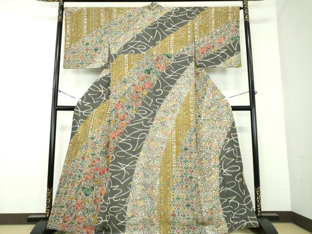 長閑やかさ屋御召しもの●日本の首都紅型 五味桂子 短い訪問着 古都の華 反端付き添い人 正絹 珠玉 DABD1399ps