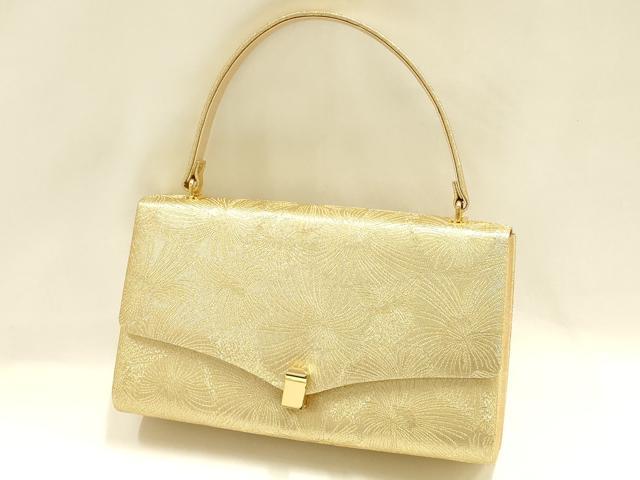 平和屋着物●和装小物　和装バッグ　ハンドバッグ　花尽くし　金糸　逸品　AABH6746ay｜平和屋