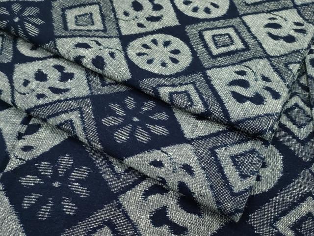 夏本番セール！　木綿　久留米絣　麻の葉　裄67cm 単衣 31日23時迄！” 【ハロウィンSALE】 【本場久留米絣】 特選木綿