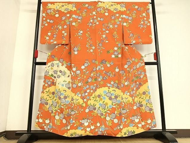 Fahsu 【楽天市場】平和屋-こころ店 訪問着 雪輪重ね花文 正絹 逸品 AAAJ0231Bzg:平和屋
