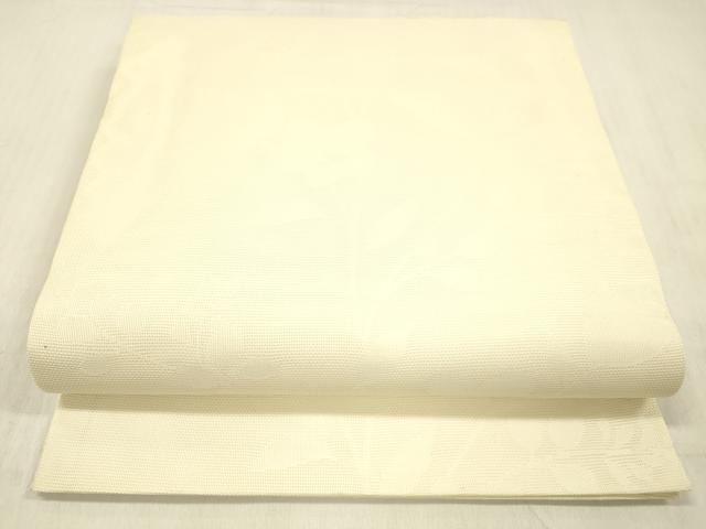 長閑やかさ屋御召しもの＊夏物 九寸開き名古屋帯 被子植物文 ひな鳥色 正絹 珠玉 DABD6537糎