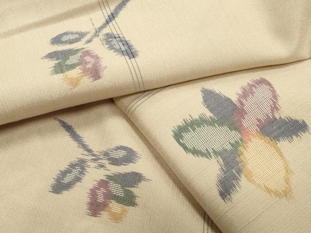 平和屋着物●上質な紬　舞花文 　正絹　逸品　未使用　CABB0222gh｜平和屋