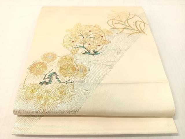 長閑やかさ屋御召しもの●六通柄袋帯 粋 植物丸文 現ナマ糸 正絹 珠玉 CABG7815vp