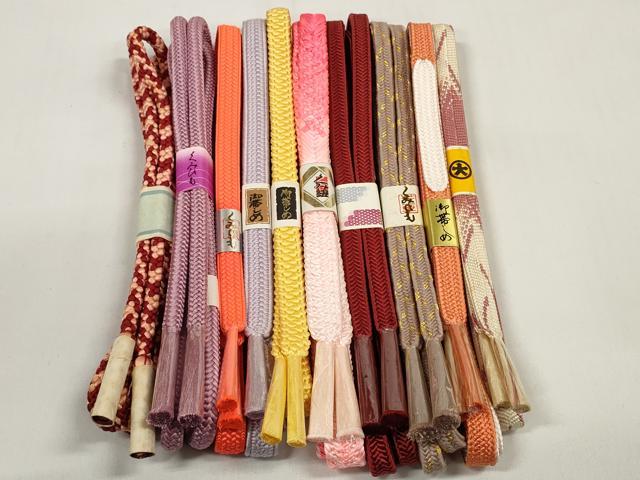 平和屋着物●和装小物 帯締め10本セット 組紐 金糸 大丸扱い 逸品 未使用 DABC1220zzz