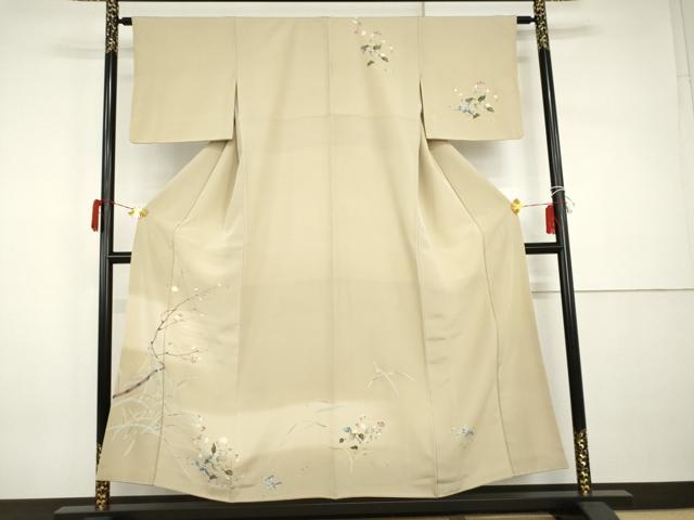 平和屋着物●訪問着 友禅 作家物 蒼旬 枝梅 暈し染め 正絹 逸品 AABI0102cs|平和屋