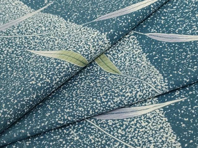 長閑やかさ屋御召しもの＊夏物 小紋 絽 枝葉文 洗える御召しもの AABD3329jd