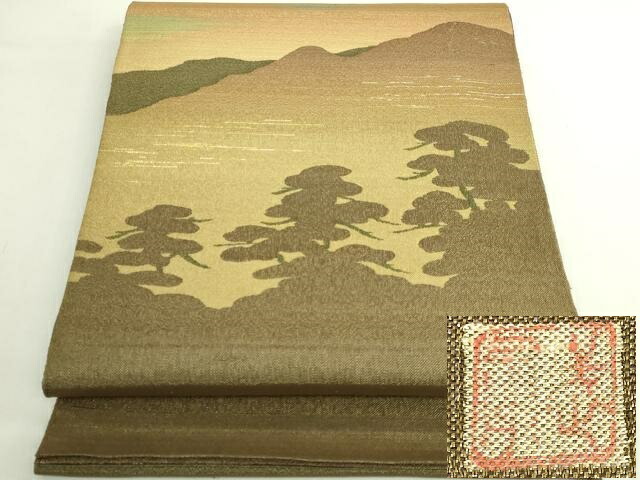 長閑やかさ屋お召しもの●御前上等 言い慣わし芸術士 曽根武勇 膜鳴楽器柄袋帯 見晴らし文 金糸 珠玉 DZAB6238kh6