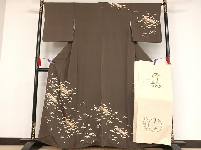 平和屋着物○銀座きしや 訪問着 駒刺繍 吉祥花文 金彩 たとう紙付き